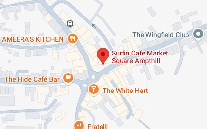 Map showing Surfin Café at Market Square, Ampthill